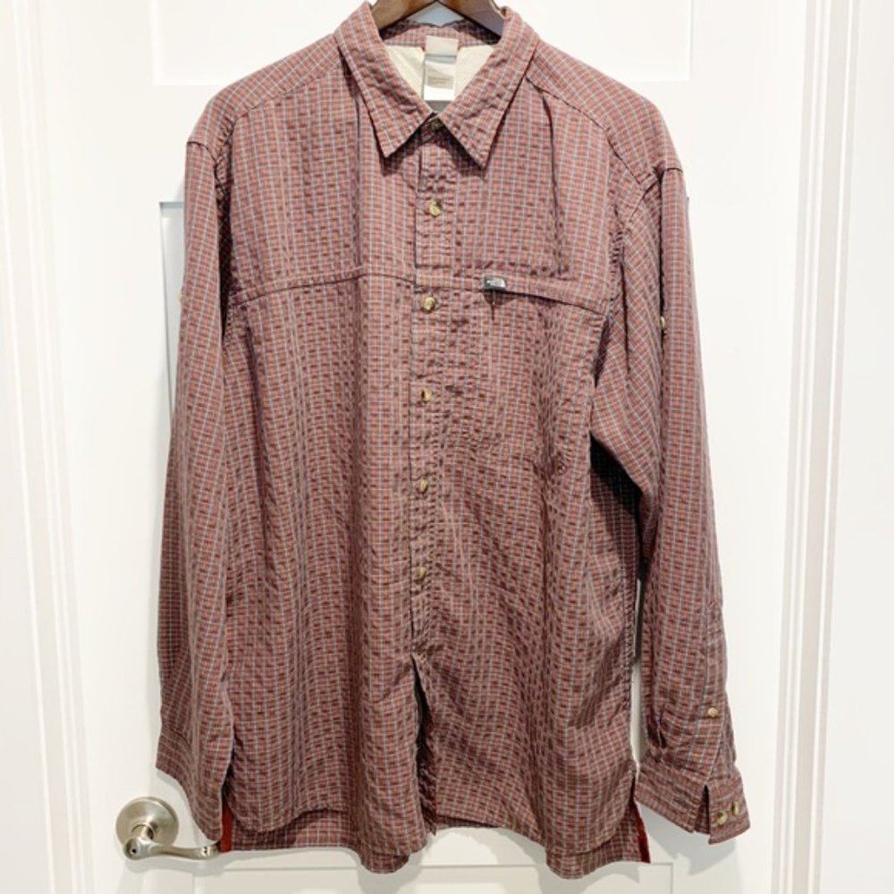 The North Face Long Sleeve Red Blue Plaid Shirt